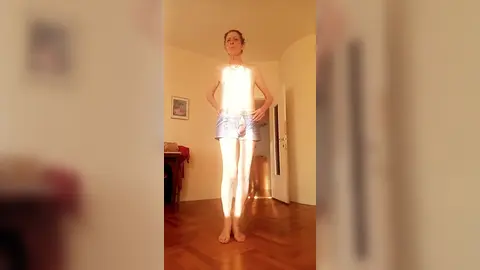 wearing a sexy revealing short