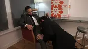 Boss fooling around with his employee after work
