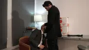 Boss fooling around with his employee after work