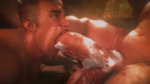 Riesiger Bär Daddy zerstört Twink in der Berghütte