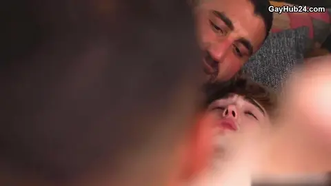 Hot Twink Gets Barebacked In Threesome Action